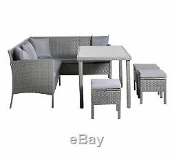 Argos Home 8 Seater Rattan Effect Corner Sofa Set Garden Furniture Grey