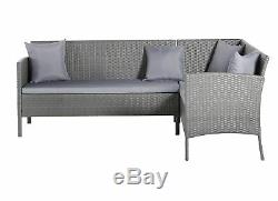 Argos Home 8 Seater Rattan Effect Corner Sofa Set Garden Furniture Grey