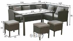 Argos Home 8 Seater Rattan Effect Corner Sofa Set Garden Furniture Grey