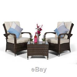 Arizona 2 Seat Rattan Lounge Chair & Table Patio Garden Furniture Set with Cover