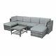 Azuma Outdoor Monaco 7pc Aluminium Rattan Garden Furniture Patio Sofa Set Grey