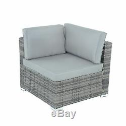 Azuma Outdoor Monaco 7pc Aluminium Rattan Garden Furniture Patio Sofa Set Grey