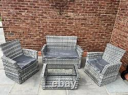 BRAND NEW Rattan Grey Garden Furniture Set With Table