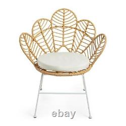 BTFY Petal Chair Hand Woven Wicker Flower Chair Outdoor Indoor Garden Furniture