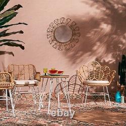 BTFY Petal Chair Hand Woven Wicker Flower Chair Outdoor Indoor Garden Furniture