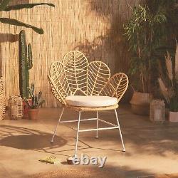 BTFY Petal Chair Hand Woven Wicker Flower Chair Outdoor Indoor Garden Furniture