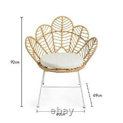 BTFY Petal Chair Hand Woven Wicker Flower Chair Outdoor Indoor Garden Furniture