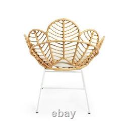 BTFY Petal Chair Hand Woven Wicker Flower Chair Outdoor Indoor Garden Furniture