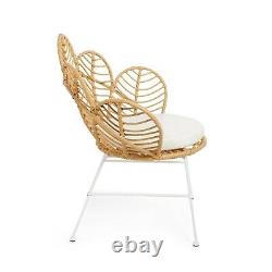 BTFY Petal Chair Hand Woven Wicker Flower Chair Outdoor Indoor Garden Furniture