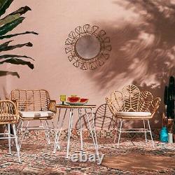 BTFY Rattan Bistro Set Hand Woven Wicker Cane Style Outdoor Garden Furniture