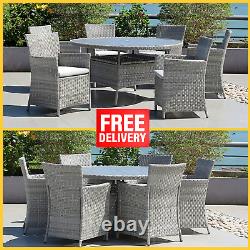 BackYard Furniture Maintenance-Free Rattan 6 Seater Round Garden Dining Outdoor