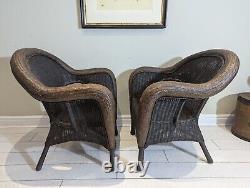 Bamboo Rattan Pair Armchairs Home Garden Event Delivery Available