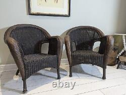 Bamboo Rattan Pair Armchairs Home Garden Event Delivery Available