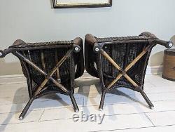 Bamboo Rattan Pair Armchairs Home Garden Event Delivery Available