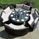 Bentley Rattan Outdoor Garden Furniture Brown Round Dining Table Sofa Set