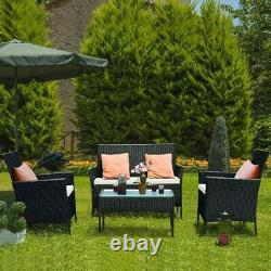 Bigzzia Rattan Garden Furniture Set, 4 piece Patio Rattan furniture sofa Weaving