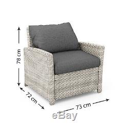 BillyOh Minerva Rattan Garden Furniture 7 Seater Dining Sofa Set Grey / Natural