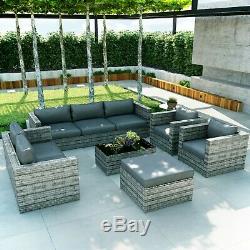 BillyOh Seville 8 Seater Rattan Outdoor Garden Furniture Sofa Set Mixed Grey