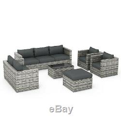 BillyOh Seville 8 Seater Rattan Outdoor Garden Furniture Sofa Set Mixed Grey
