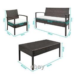 Bistro Set Patio Rattan Furniture Set 4 Piece Garden Weaving Wicker Chairs Table