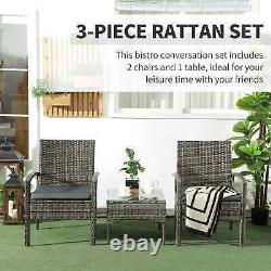 Bistro Table and Chairs 2 Seater Patio Furniture Rattan Garden itzcominghome set