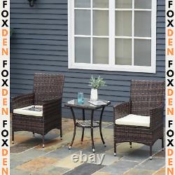 Bistro Table and Chairs Set 2 Seater Rattan Garden Patio Furniture Coffee Wicker