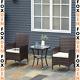 Bistro Table And Chairs Set 2 Seater Rattan Garden Patio Furniture Coffee Wicker