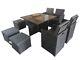 Black Cube Rattan Garden Furniture Set Chairs Table Outdoor Patio 8 Seater