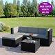 Black Grey Corner Modular Rattan Weave Sofa Set Garden Furniture Free Cover