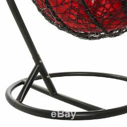 Black Hanging Swinging Egg Chair Garden Rattan Furniture Outdoor Seat Wido