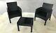 Black Rattan Armchair Bistro Set 2 Chairs & Table Garden Furniture Outdoor Set