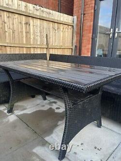 Black Rattan Garden Furniture Set 6-Seater