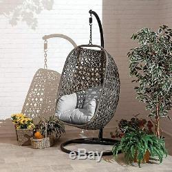 Brampton Cocoon Egg Chair Swing Wicker Rattan Garden Furniture Grey or Cream