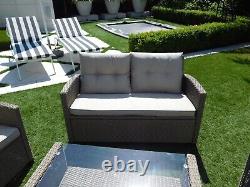 Brand New Rattan Garden Furniture Conservatory Sofa Seat Armchair Table Set