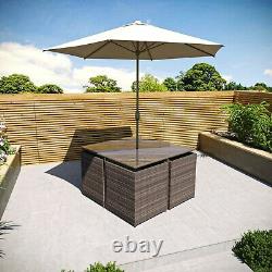Brown Rattan 6 Piece Garden Furniture Dining Set/Outdoor Patio Set
