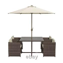 Brown Rattan 6 Piece Garden Furniture Dining Set/Outdoor Patio Set