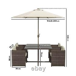 Brown Rattan 6 Piece Garden Furniture Dining Set/Outdoor Patio Set