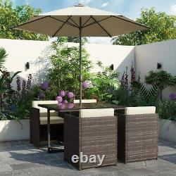 Brown Rattan 6 Piece Garden Furniture Dining Set/Outdoor Patio Set