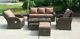 Brown Rattan Garden Furniture Patio Sofa Chair Set Conservatory Alfresco