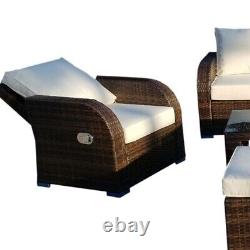 Brown Rattan Garden Furniture Patio Sofa Chair Set Conservatory Alfresco