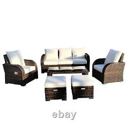 Brown Rattan Garden Furniture Patio Sofa Chair Set Conservatory Alfresco