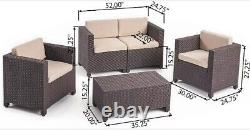 CHRISTOPHER KNIGHT Rattan Garden Furniture Set Sofa 2 Chairs And A Table