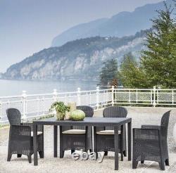 Campania 4 Seater Garden/ Dining Set. Plastic, Rattan Effect furniture