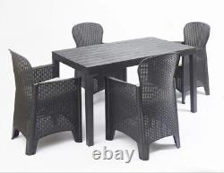 Campania 4 Seater Garden/ Dining Set. Plastic, Rattan Effect furniture