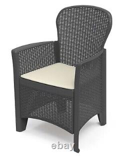 Campania 4 Seater Garden/ Dining Set. Plastic, Rattan Effect furniture