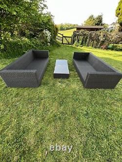 Cane-line Rattan Lounge Sofas X 2 & Table Garden Furniture Sold At 8k+