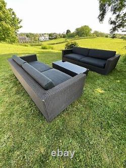 Cane-line Rattan Lounge Sofas X 2 & Table Garden Furniture Sold At 8k+