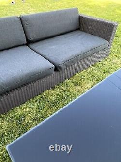 Cane-line Rattan Lounge Sofas X 2 & Table Garden Furniture Sold At 8k+