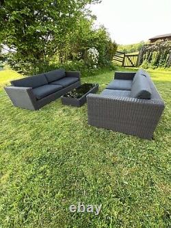 Cane-line Rattan Lounge Sofas X 2 & Table Garden Furniture Sold At 8k+