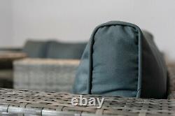 Casa Rattan' Grey 7 Seater Sofa Dining Table Set Outdoor Garden Furniture